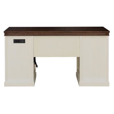 Image showing  Indoor Double Pedestal Desk with 2 Cabinets and 4 Drawers
