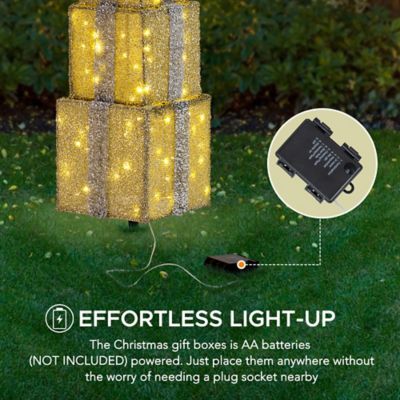 Image showing 5 th Sunjoy Gift Stack LED Illuminated Planter Spike
