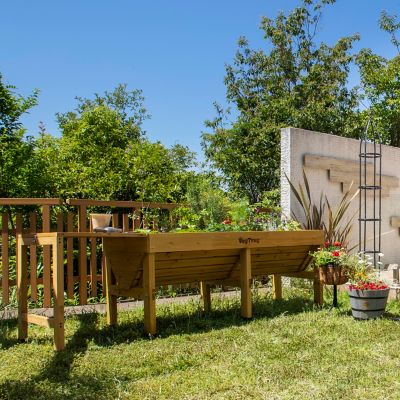 Image showing  Wooden Raised Bed Planter Medium Wall Hugger, VTWHMDN0382USA