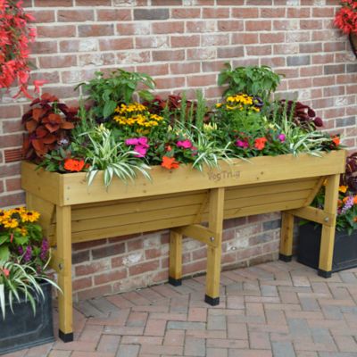 Image showing  Wooden Raised Bed Planter Medium Wall Hugger, VTWHMDN0382USA