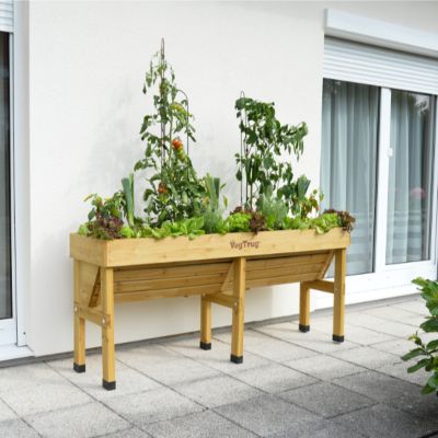 Image showing  Wooden Raised Bed Planter Medium Wall Hugger, VTWHMDN0382USA