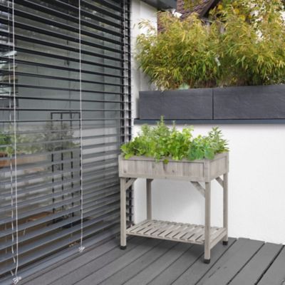 Image showing  Wooden Raised Bed Planter Herb Garden