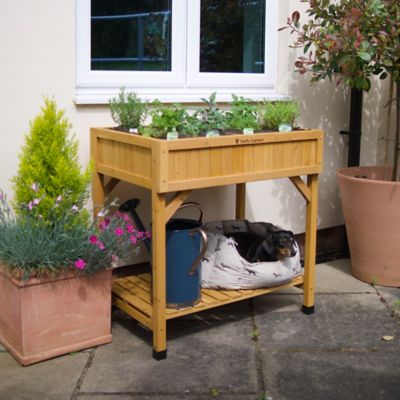Image showing  Wooden Raised Bed Planter Herb Garden
