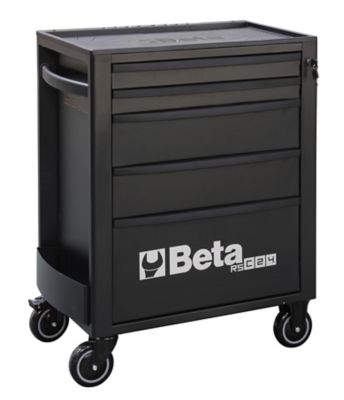 Beta Tools 5-Drawer Rolling Tool Cabinet, Ball Bearing Slides, Rubber Mat Liners, 5 in.Caster, Anti-Fall Edge Worktop, 24004659