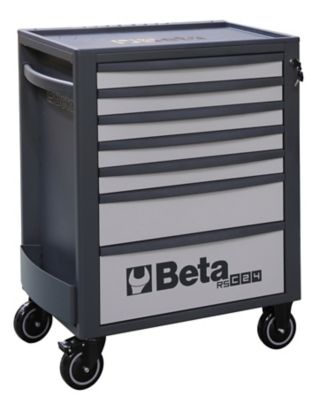 Beta Tools 7-Drawer Rolling Tool Cabinet, Ball Bearing Slides, Rubber Mat Liners, 5 in. Caster, Anti-Fall Edge Worktop, 24004672