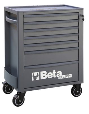 Beta Tools 7-Drawer Rolling Tool Cabinet, Ball Bearing Slides, Rubber Mat Liners, 5 in. Caster, Anti-Fall Edge Worktop, 24004677