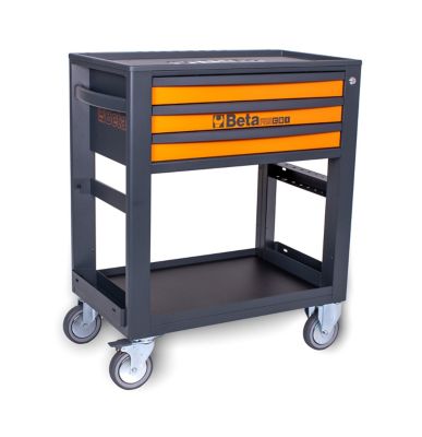 Beta Tools 3-Drawer Rolling Tool Cart, Lockable, Anti-Fall Edge, 51000601