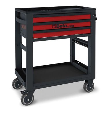 Beta Tools 3-Drawer Rolling Tool Cart, Lockable, Anti-Fall Edge, 51000603
