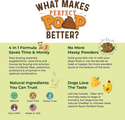Image showing  Perfect Poop Digestion Dog Supplement, Cheese Flavor, 12.8 oz. Bag