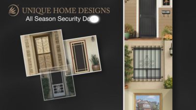 Image showing  22-3/4 in. to 38-1/2 in. Horizontal Fixed Black Window Security Guard
