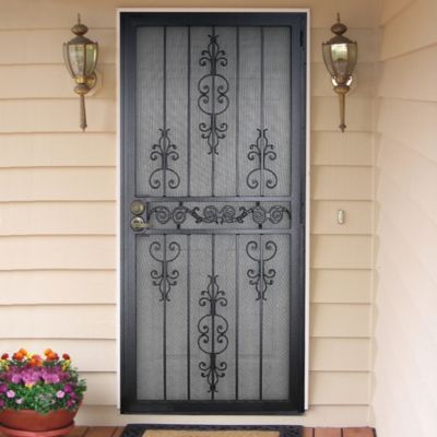 Image showing  36 in. x 80 in. El Dorado Surface Mount Steel Security Door with Heavy-Duty Expanded Metal Screen