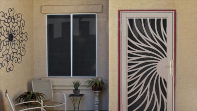 Image showing  36 in. x 80 in. El Dorado Surface Mount Steel Security Door with Heavy-Duty Expanded Metal Screen