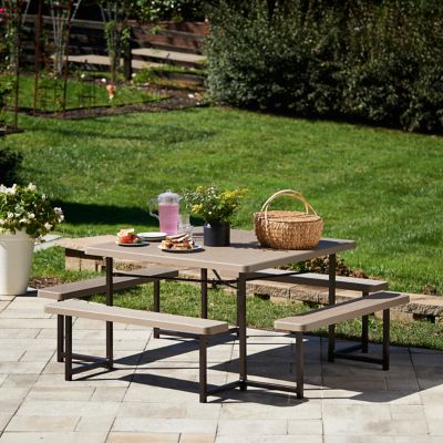 Image showing  6 ft. Wood Grain Outdoor Picnic Table