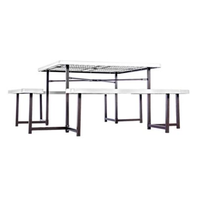 Image showing 8 th Peakform 48 in. Square Outdoor Picnic Table, White