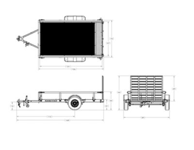 Image showing  5.5 ft. x 10 ft. Aluminum Utility Trailer