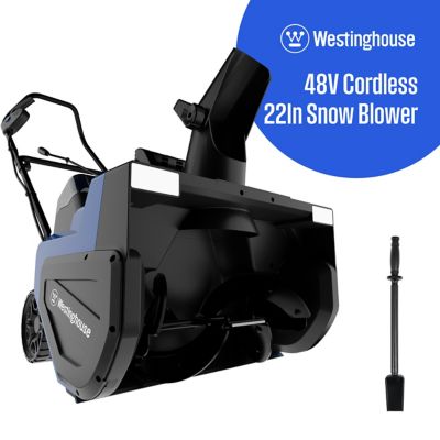 Westinghouse 48V (2x24V) WSnow22 Walk Behind Cordless Electric Snow Thrower, Dual LED Lights 22in W 15 Amp Engine (Tool Only)