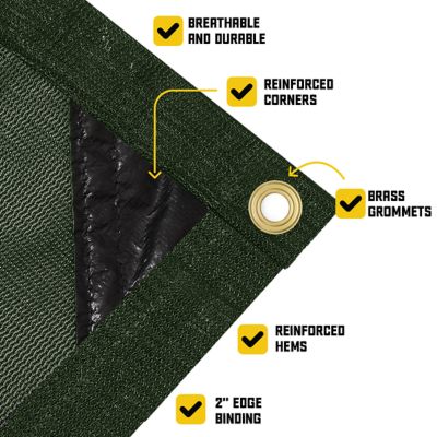 Image showing  7 ft. x 14 ft. Polyethylene Heavy Duty Mesh Tarp, UV Resistant, CT-803-12X12