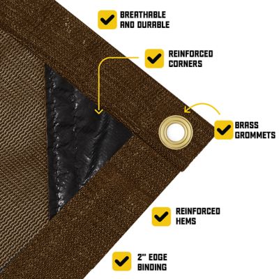 Image showing  6 ft. x 20 ft. Polyethylene Heavy Duty Mesh Tarp, UV Resistant, CT-802-6X20