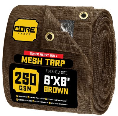 Core Tarps 6 ft. x 8 ft. Polyethylene Heavy Duty Mesh Tarp, UV Resistant, CT-802-6X8
