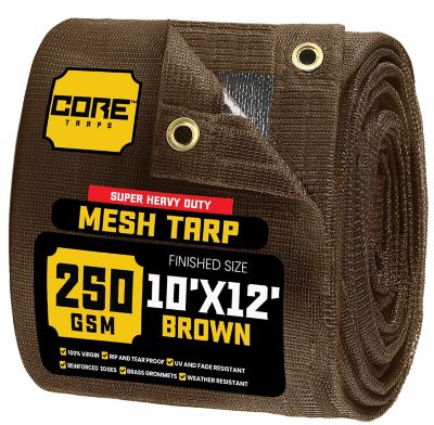 Core Tarps 10 ft. x 12 ft. Polyethylene Heavy Duty Mesh Tarp, UV Resistant, CT-802-10X12