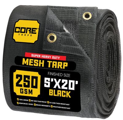 Core Tarps 5 ft. x 20 ft. Polyethylene Heavy Duty Mesh Tarp, UV Resistant, CT-801-5X20
