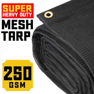 Image showing  8 ft. x 10 ft. Polyethylene Heavy Duty Mesh Tarp, UV Resistant, CT-801-8X10