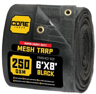 Core Tarps 6 ft. x 8 ft. Polyethylene Heavy Duty Mesh Tarp, UV Resistant, CT-801-6X8