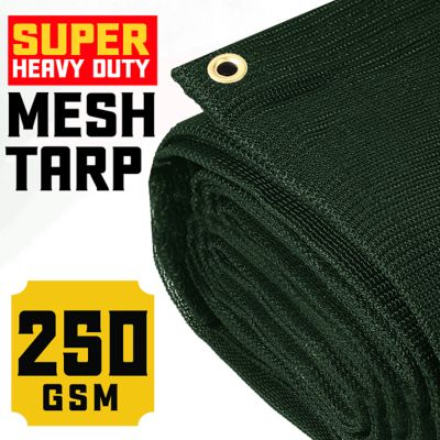 Image showing  20 ft. x 50 ft. Polyethylene Heavy Duty Mesh Tarp, UV Resistant, CT-803-20X50