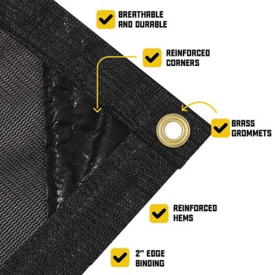 Image showing  12 ft. x 30 ft. Polyethylene Heavy Duty Mesh Tarp, UV Resistant, CT-801-12X30