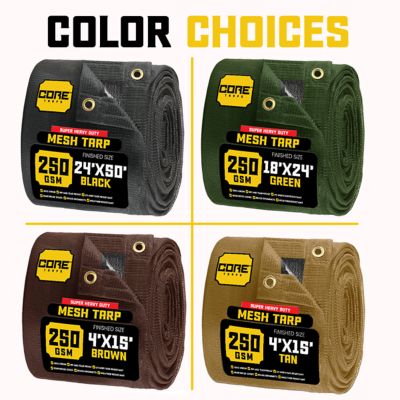 Image showing 7 th Core Tarps 50 ft. x 50 ft. Polyethylene Heavy Duty Mesh Tarp, UV Resistant, CT-803-50X50