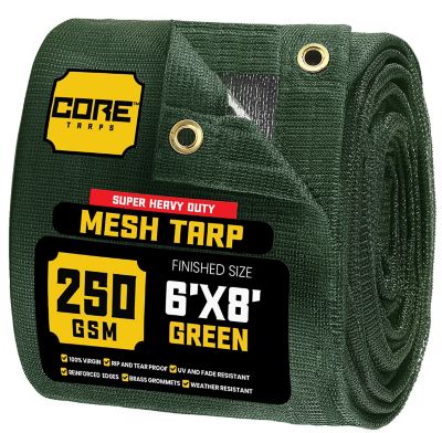 Core Tarps 6 ft. x 8 ft. Polyethylene Heavy Duty Mesh Tarp, UV Resistant, CT-803-6X8