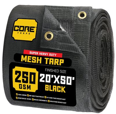 Core Tarps 20 ft. x 50 ft. Polyethylene Heavy Duty Mesh Tarp, UV Resistant, CT-801-20X50