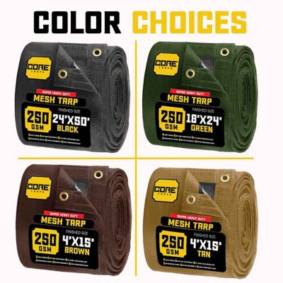 Image showing 7 th Core Tarps 20 ft. x 30 ft. Polyethylene Heavy Duty Mesh Tarp, UV Resistant, CT-801-20X30