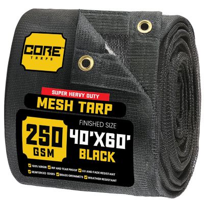 Core Tarps 40 ft. x 60 Polyethylene Heavy Duty Mesh Tarp, UV Resistant, CT-801-40X60