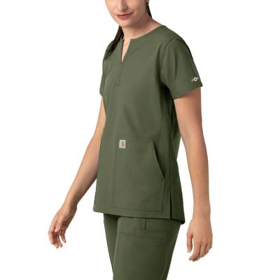 Image showing  Force Essentials Notch Neck Tunic Scrub Top