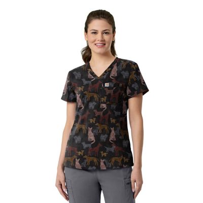 Carhartt Women's Rugged Flex Tuck-In Print Scrub Top