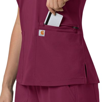 Image showing 7 th Carhartt Women's Force Cross-Flex Flex Panel V-Neck Scrub Top