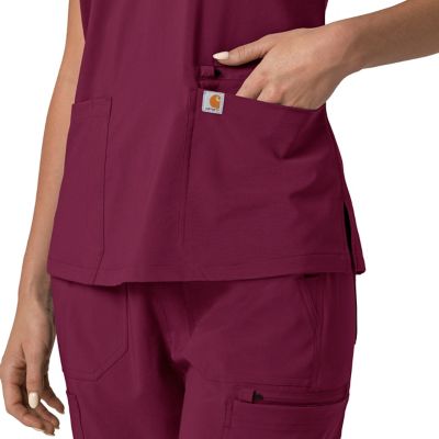 Image showing 8 th Carhartt Women's Force Cross-Flex Flex Panel V-Neck Scrub Top