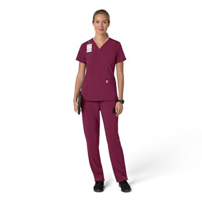 Image showing 2 th Carhartt Women's Force Cross-Flex Flex Panel V-Neck Scrub Top