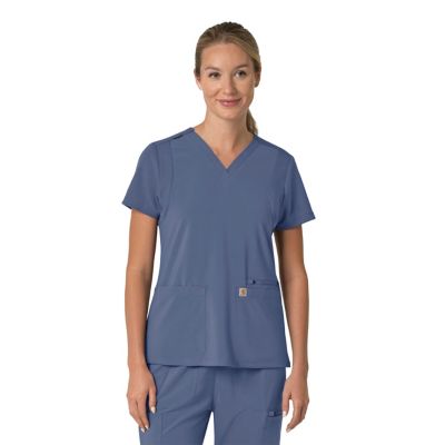 Carhartt Women's Force Cross-Flex Flex Panel V-Neck Scrub Top