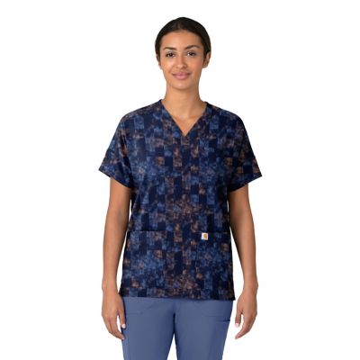 Carhartt Women's Oversized V-Neck Print Scrub Top