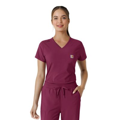 Image showing 9 th Carhartt Women's Force Cross-Flex Tuck-In Scrub Top