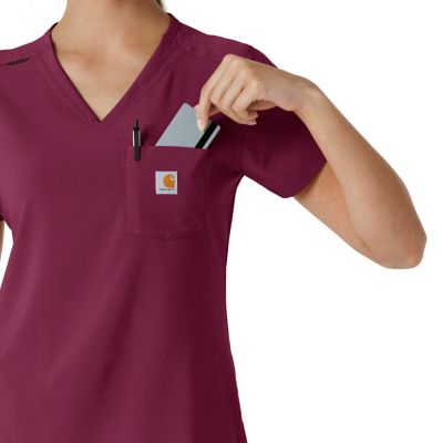Image showing 7 th Carhartt Women's Force Cross-Flex Tuck-In Scrub Top