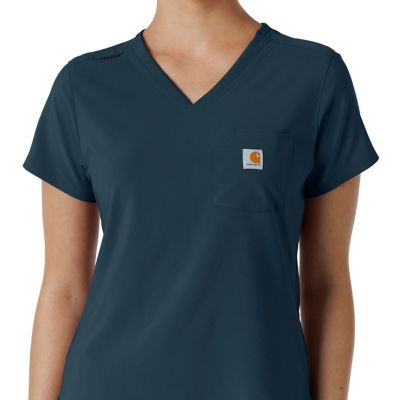 Image showing 4 th Carhartt Women's Force Cross-Flex Tuck-In Scrub Top
