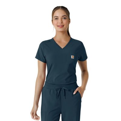 Image showing 9 th Carhartt Women's Force Cross-Flex Tuck-In Scrub Top