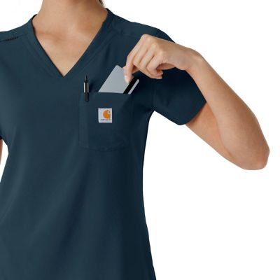 Image showing 7 th Carhartt Women's Force Cross-Flex Tuck-In Scrub Top
