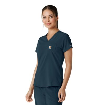 Image showing 3 th Carhartt Women's Force Cross-Flex Tuck-In Scrub Top
