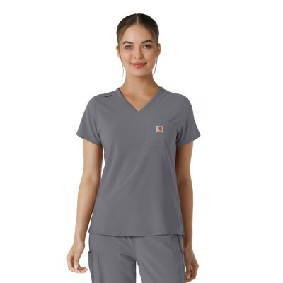 Image showing 0 th Carhartt Women's Force Cross-Flex Tuck-In Scrub Top