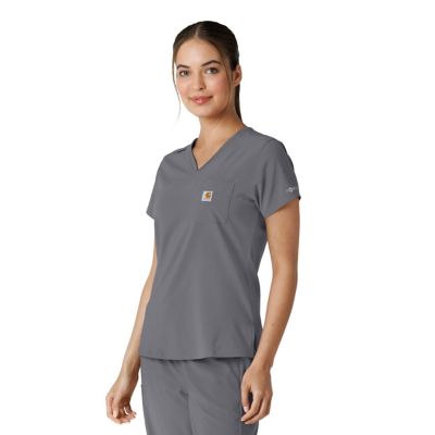 Image showing 3 th Carhartt Women's Force Cross-Flex Tuck-In Scrub Top