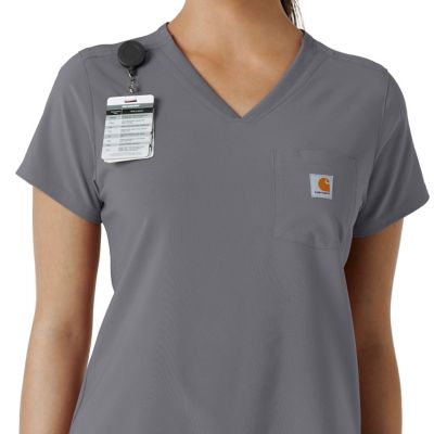 Image showing 5 th Carhartt Women's Force Cross-Flex Tuck-In Scrub Top